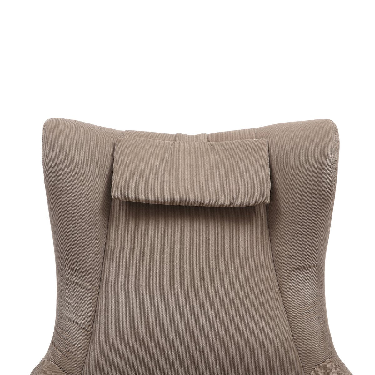 Fauteuil met kruk corduroy bruin 82x85x106 cm