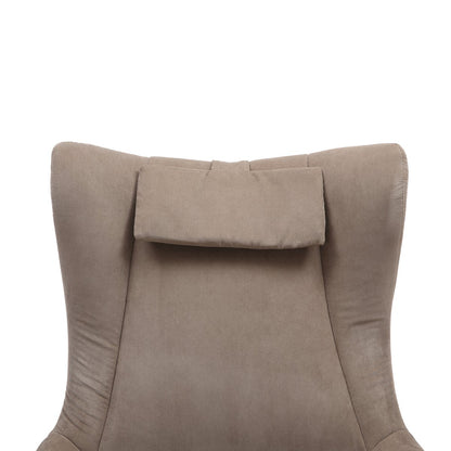 Fauteuil met kruk corduroy bruin 82x85x106 cm