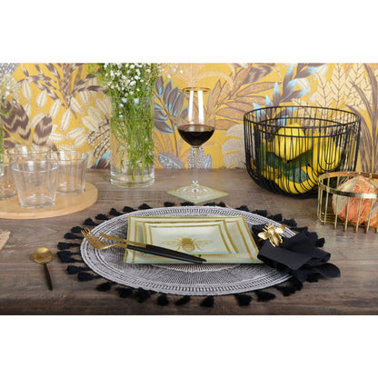 Placemat jute 37x37 cm zwart