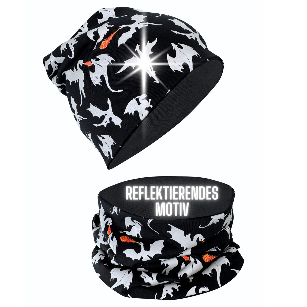 Kinderreflector Muts en Loop Dragons Met Reflectie Set