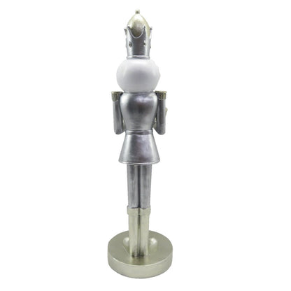 Notenkraker beeld 40 cm zilver wit kunststof