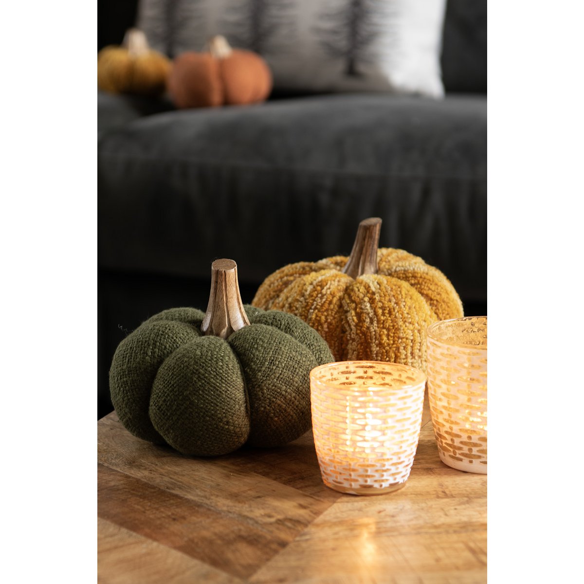 Decoratie pompoen 15x13 cm groen polyester hout