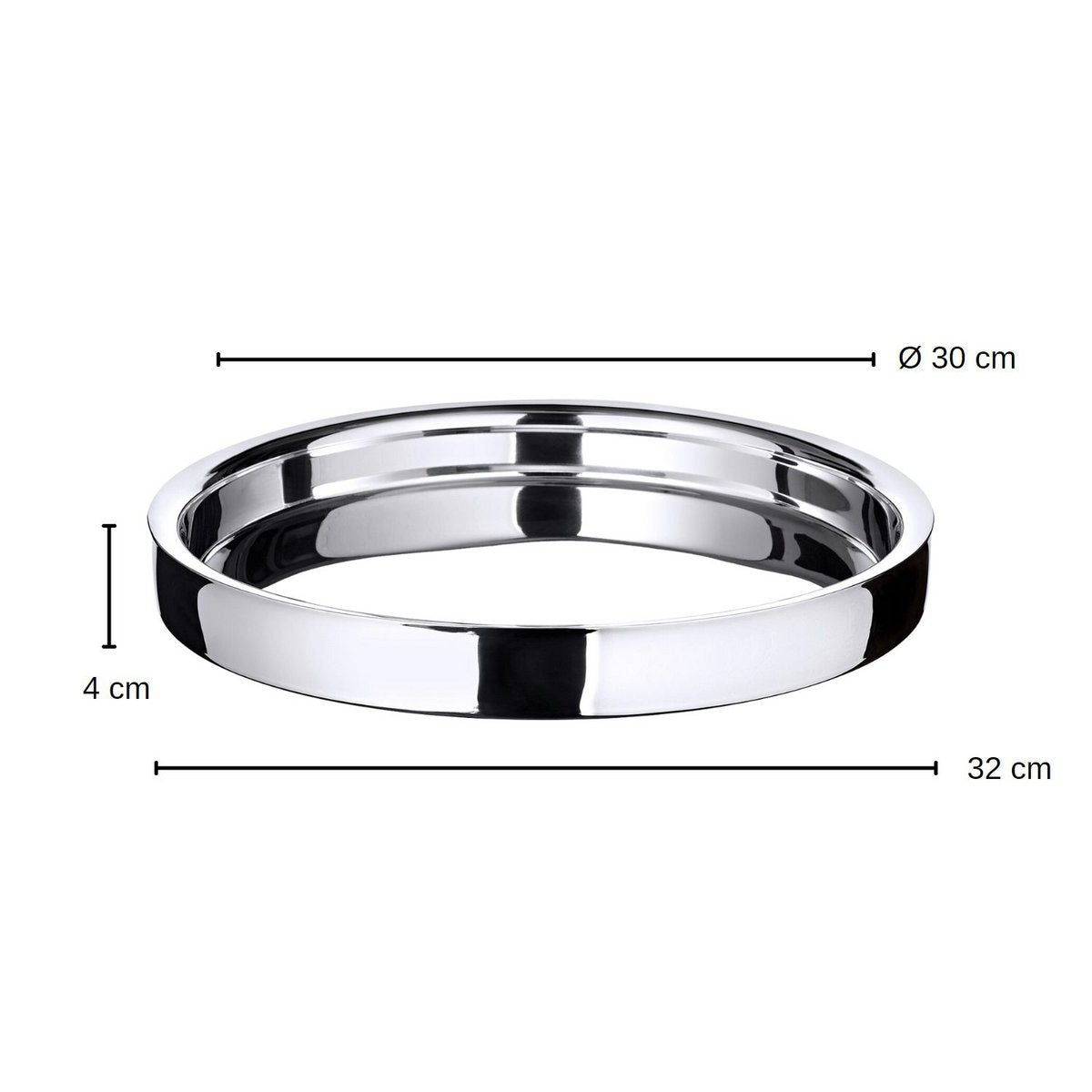Dienblad rond 32 cm staal hoogglans