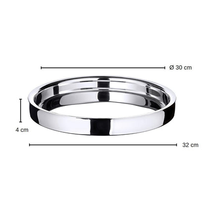 Dienblad rond 32 cm staal hoogglans