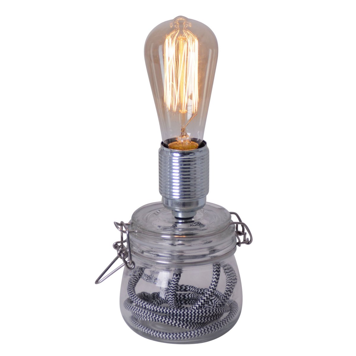 LED tafellamp glas 11x11x20 cm helder