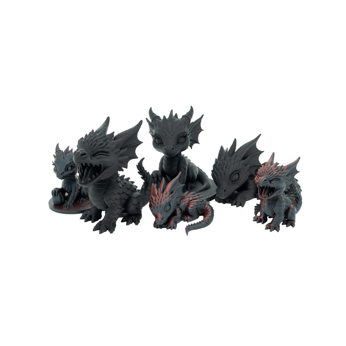 Draak beeldje 10 cm zwart