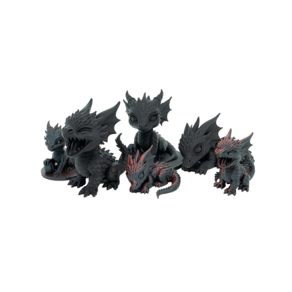 Draak beeldje 10 cm zwart