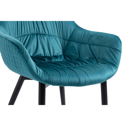 Fauteuil fluweel turquoise 63x61x81,5 cm