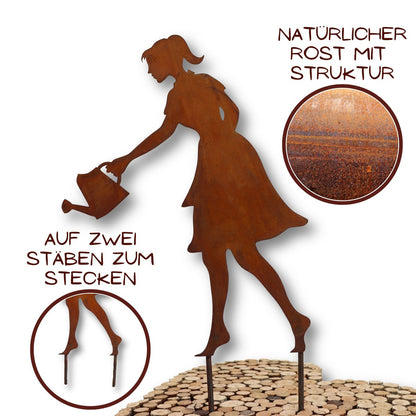 Tuindecoratie metaal 60 cm roestafwerking