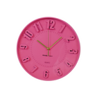 Wandklok neon roze 30x30x4 cm kunststof