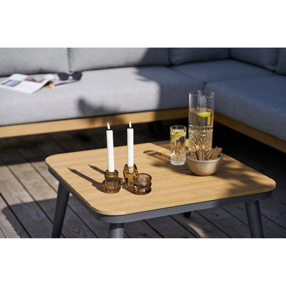 Kaarshouder glas gerookt bruin set van 3