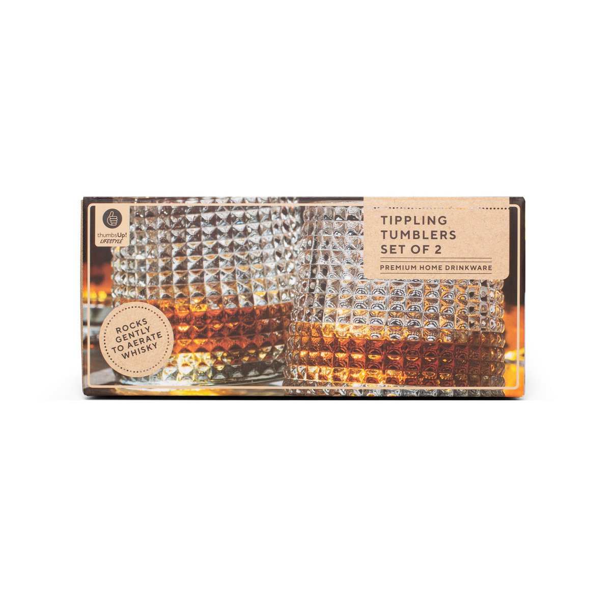 Whiskyglazen set van 2 borosilicaat glas