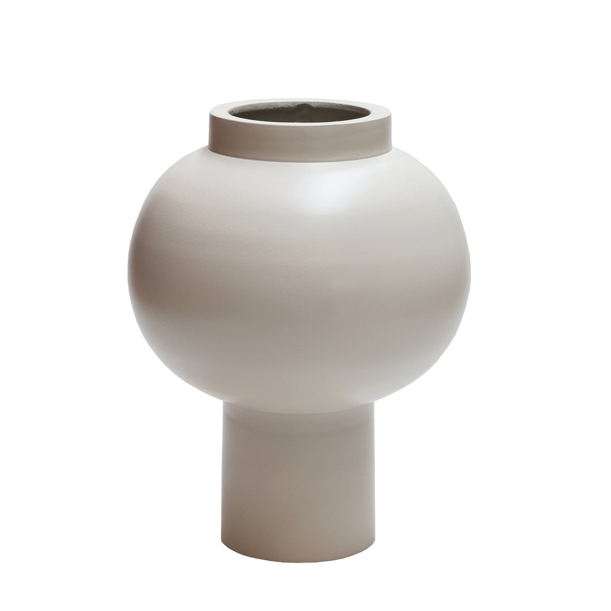Vaas metaal 18x23 cm wit
