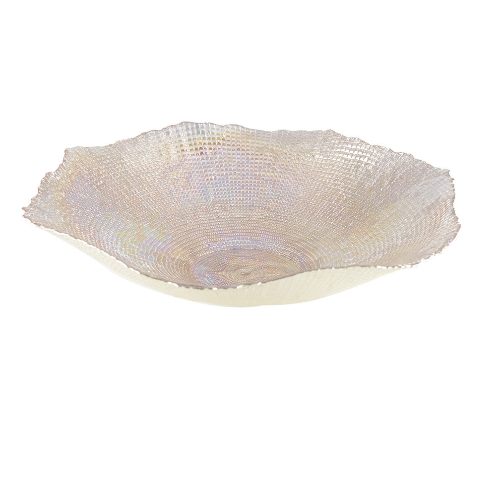 Fruitschaal 42x42x8 cm amber