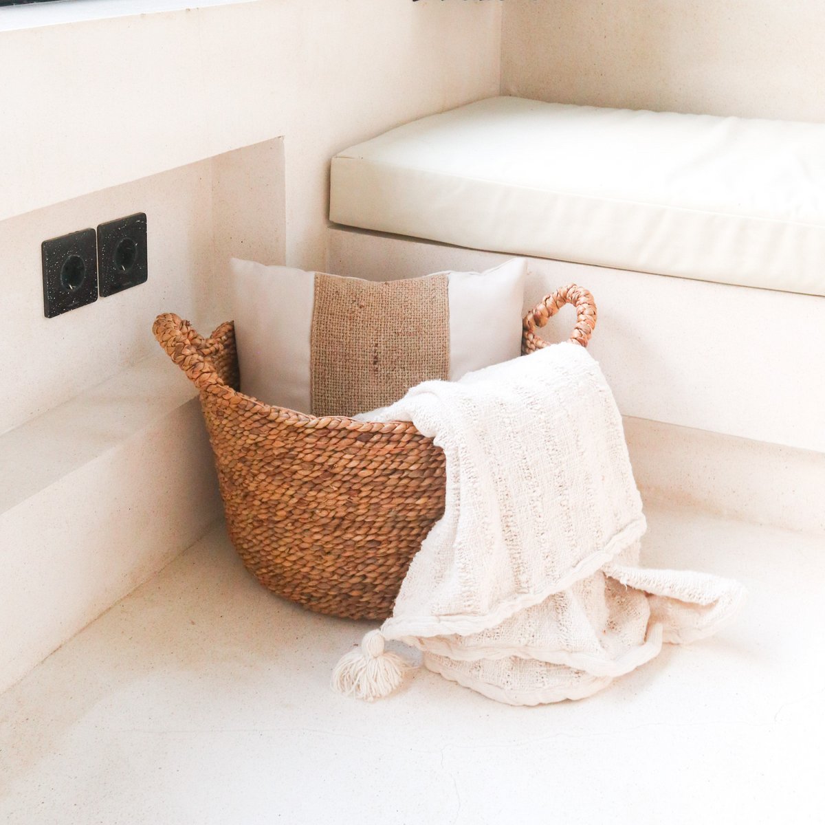 Wasmand waterhyacint beige (3 maten)