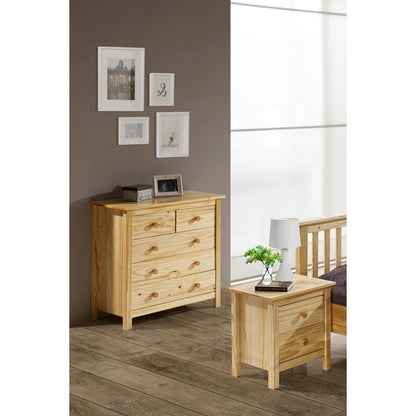 Dressoir massief grenenhout 79x40x80 cm 5 laden