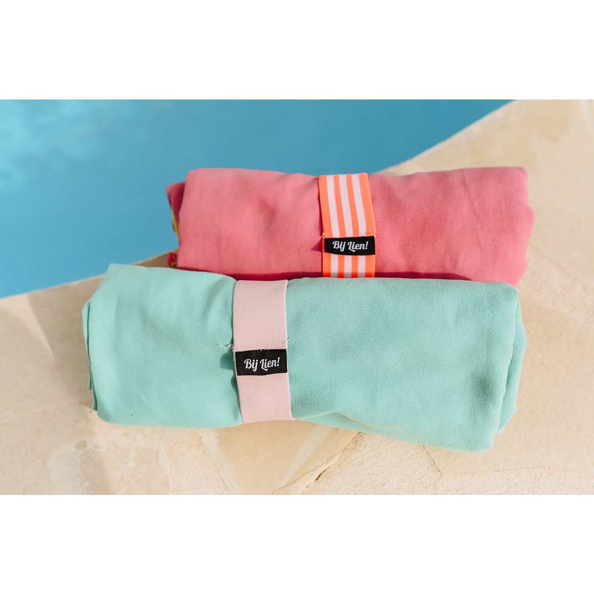 Strandlakenband roze elastische band