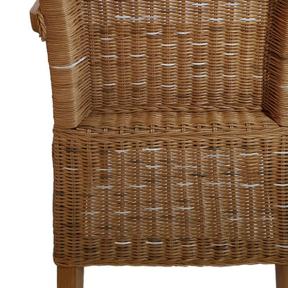 Eetkamerstoelen Met Armleuningen Rattan Capuccino 2 Stuks