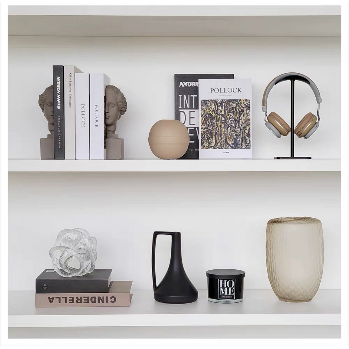 Glazen sculptuur geknoopt Ø10 cm wit