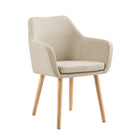 Fauteuil structuurstof beige 62x84x60 cm