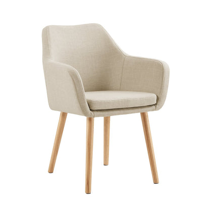 Fauteuil structuurstof beige 62x84x60 cm