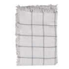 Throw 125x150 cm White Grey Cotton Stripes Blanket