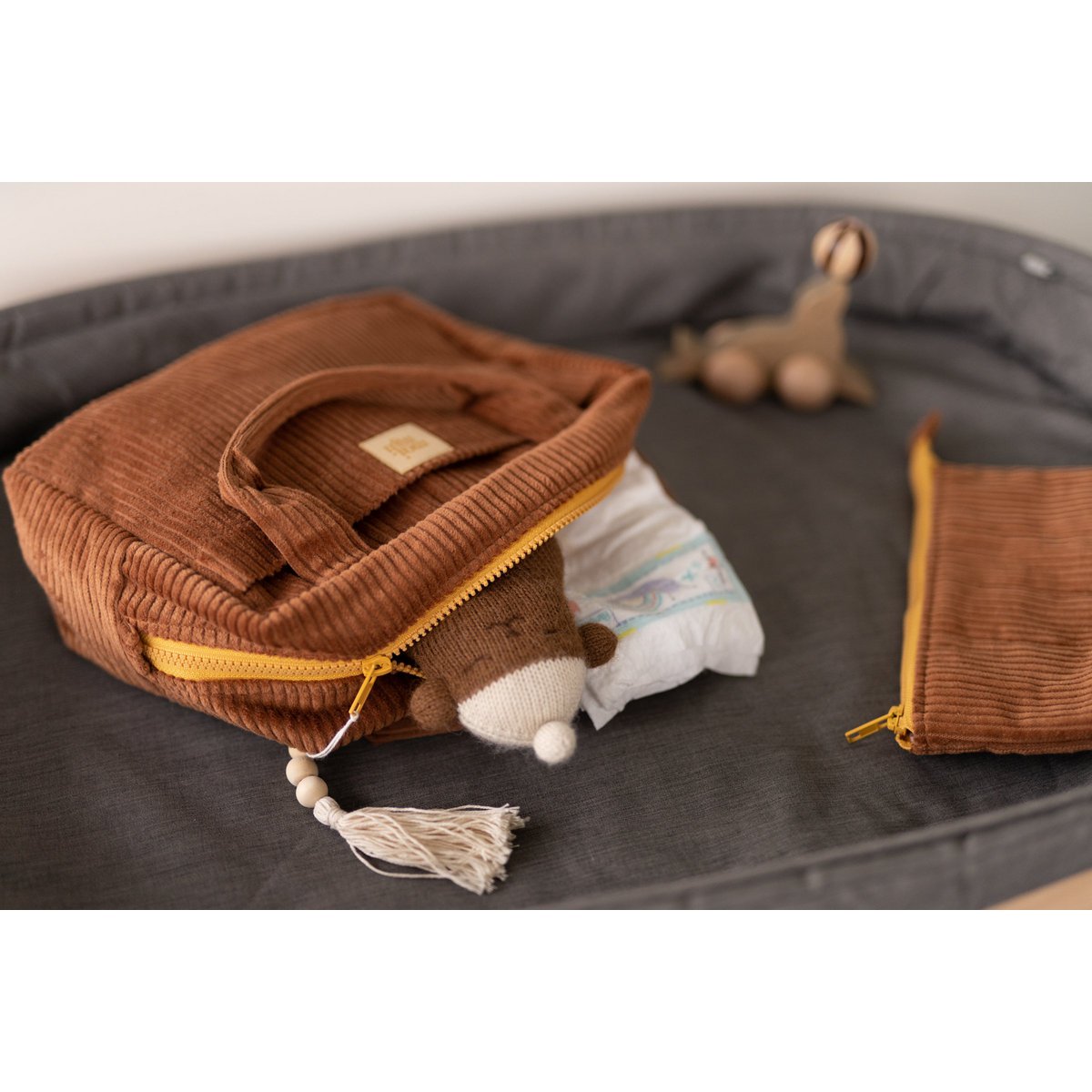 Make-up tasjesset 26x20x7 cm en 23x17 cm katoen