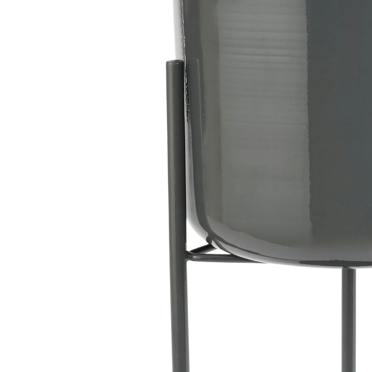 Bloempot standaard 19x60 cm ijzer zwart