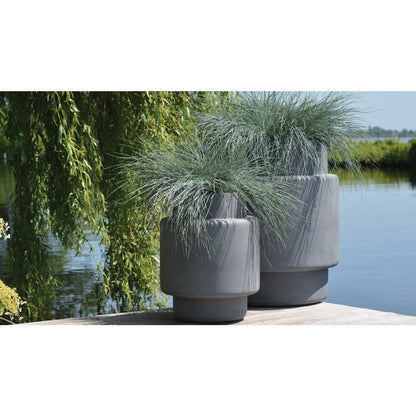 Plantenpot fiberstone grijs