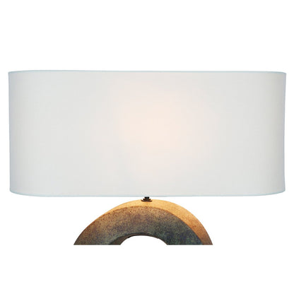 Tafellamp keramiek linnen groen beige 55 cm