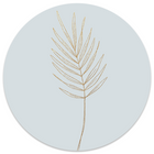 Muurcirkel leaf blue gold 60 cm Dibond