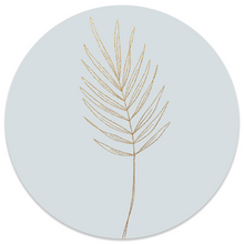 Muurcirkel leaf blue gold 60 cm Dibond