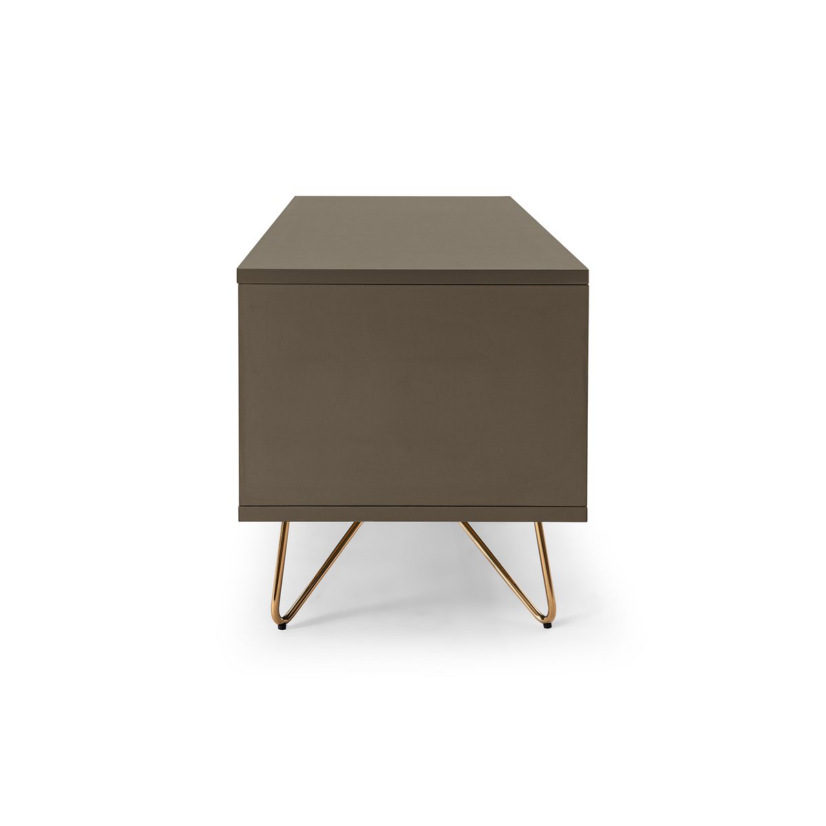 Lowboard with drawer and drop-down door, matt