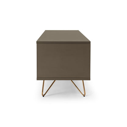 Lowboard with drawer and drop-down door, matt