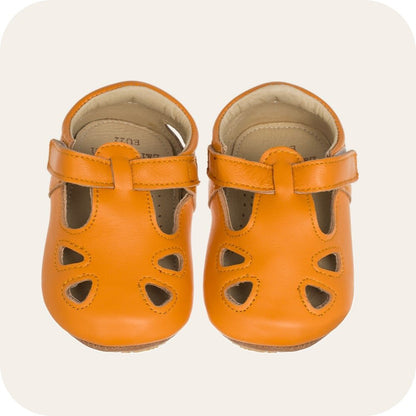 Babyschoenen lamsleer klittenband camel