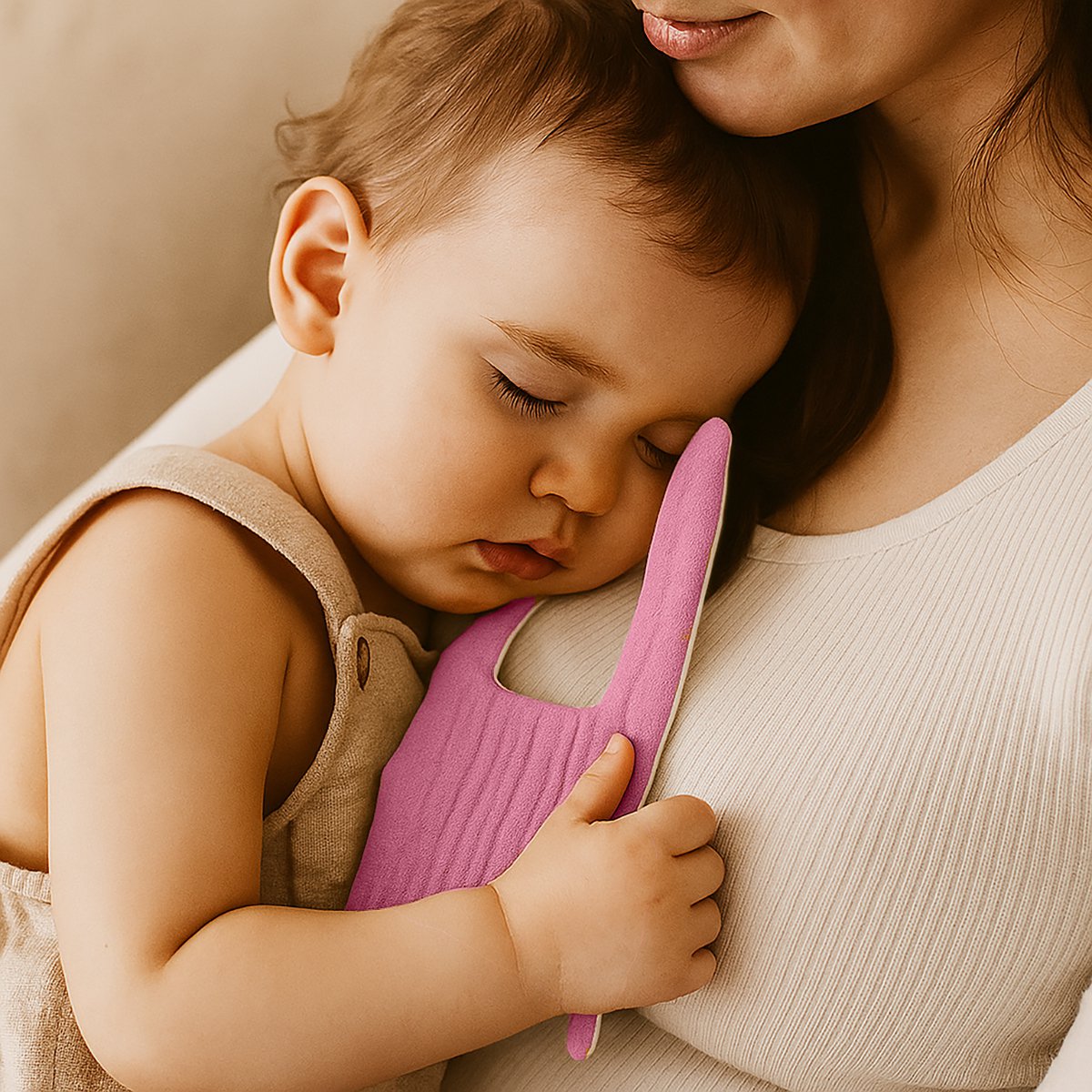 Pink organic cotton changing mat