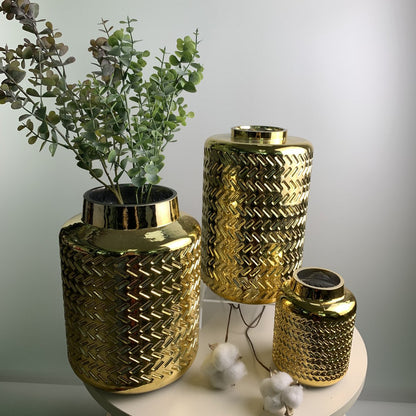 Vaas 25 cm goud glas