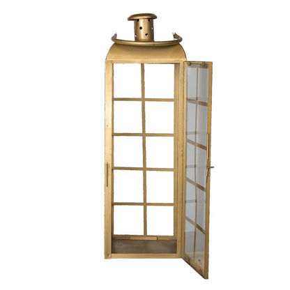 Lantaarn 60 cm koperkleurig glas ijzer