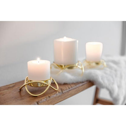 Kandelaars goud set van 2 H 3 cm Ø 10.5 cm