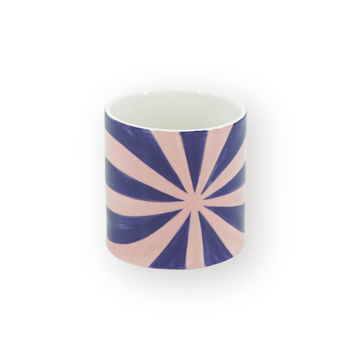 Bloempot 12,5x12,5x13 cm blauw roze dolomiet