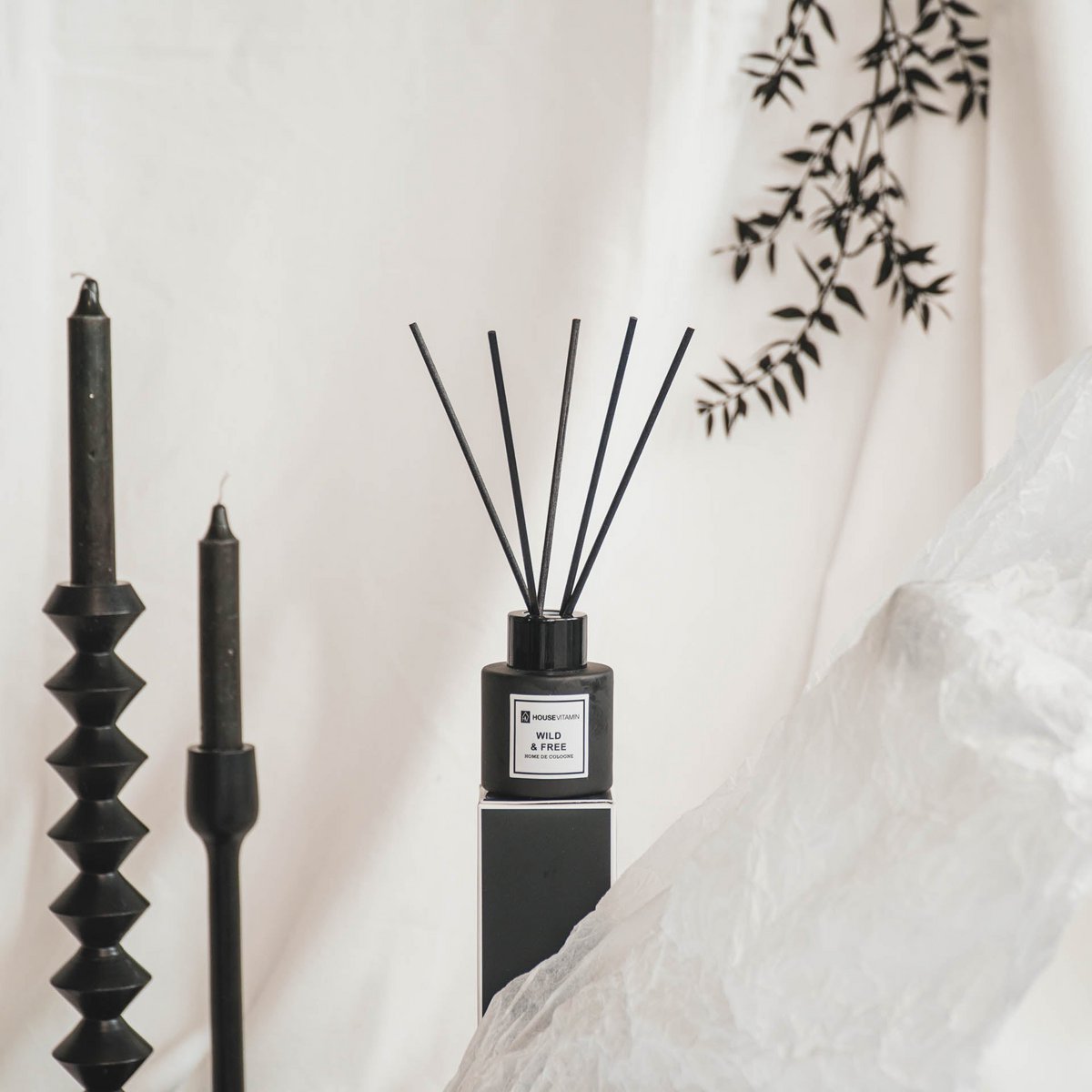 Reed diffuser -Glass/fiber- 50 ml - Wild and free - 6 x 20 cm