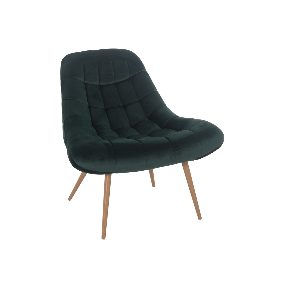 XXL armchair velvet green metal wood look