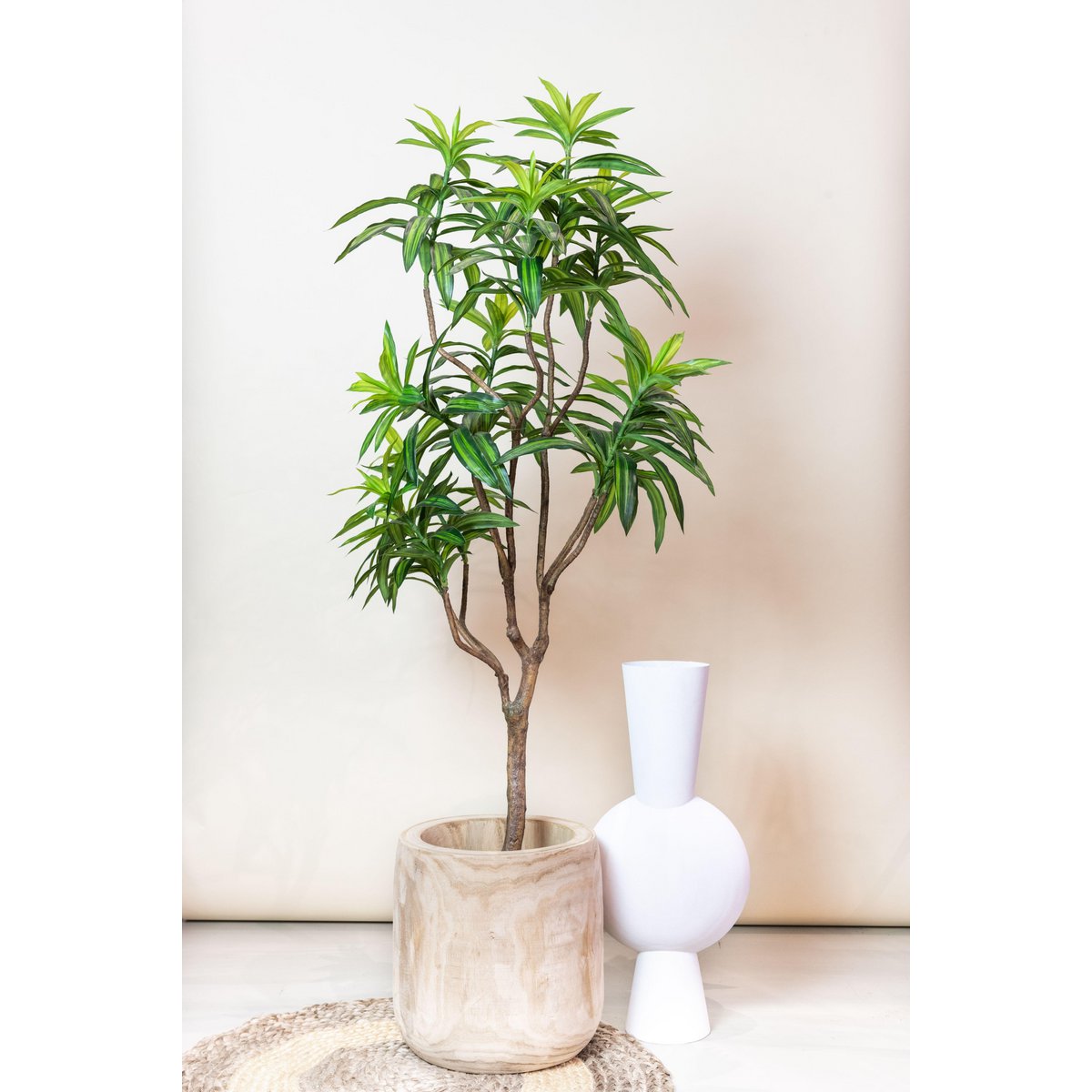 Kunstplant Dracaena 155 cm tweekleurig groen