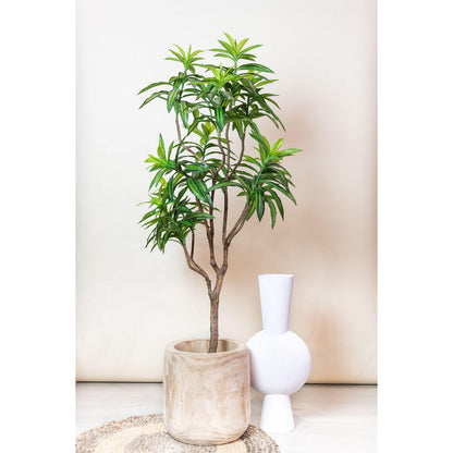 Kunstplant Dracaena 155 cm tweekleurig groen