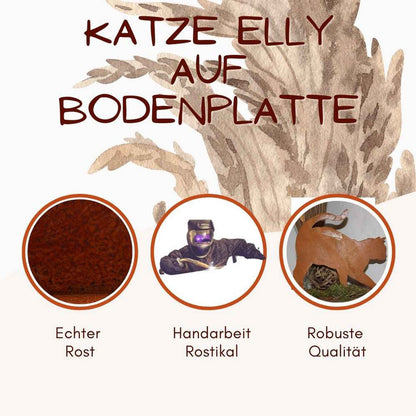 Metalen kat decoratie Elly 32x25 cm roestlook