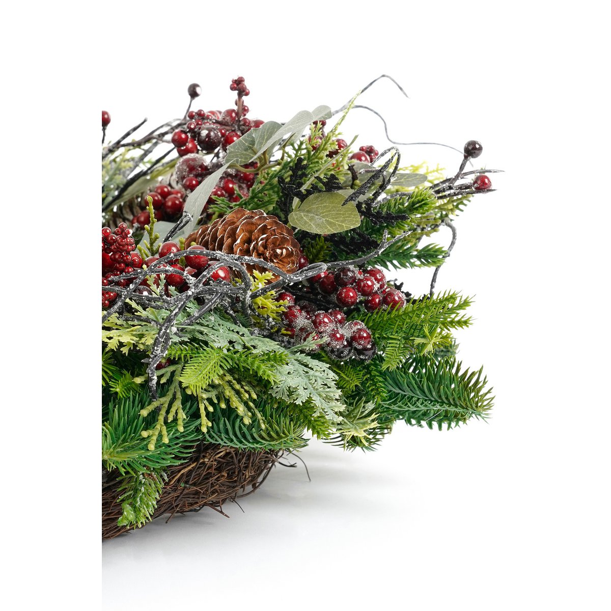Bodi Christmas Wreath with Pine Cones - H11 x Ø40 cm - Bordeaux