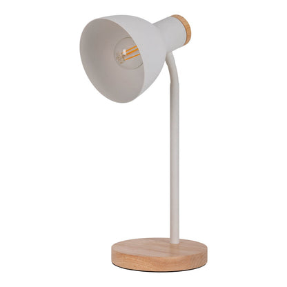 Bureaulamp Marie metaal hout wit 36,5 cm