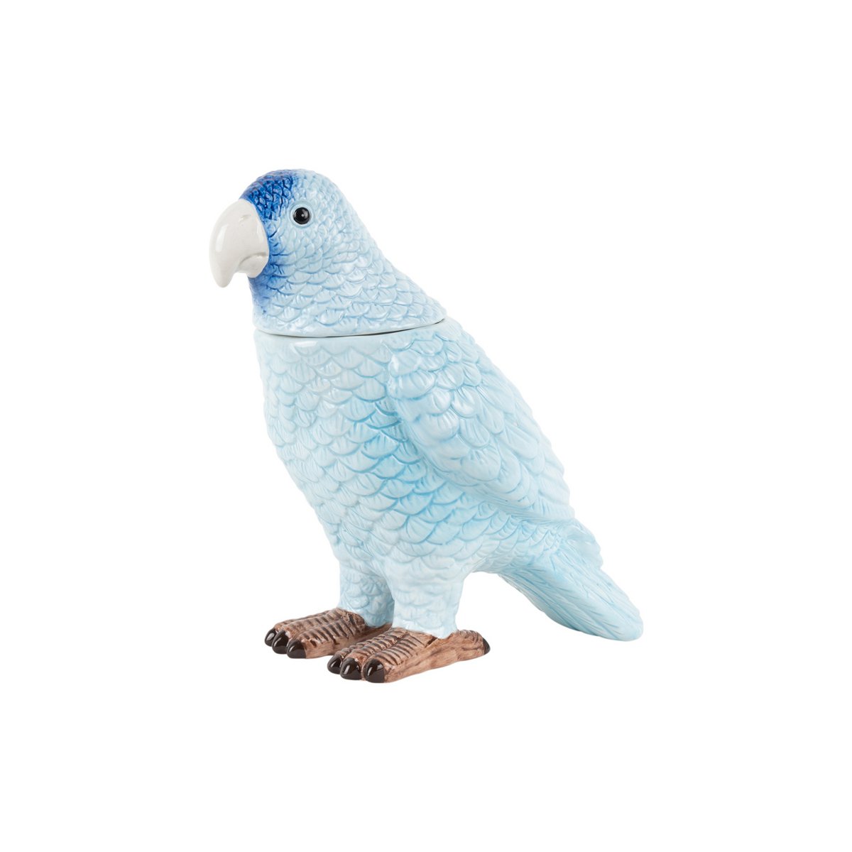 Voorraadpot vogel keramiek blauw 12x21x23 cm