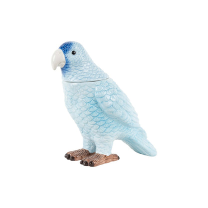 Voorraadpot vogel keramiek blauw 12x21x23 cm