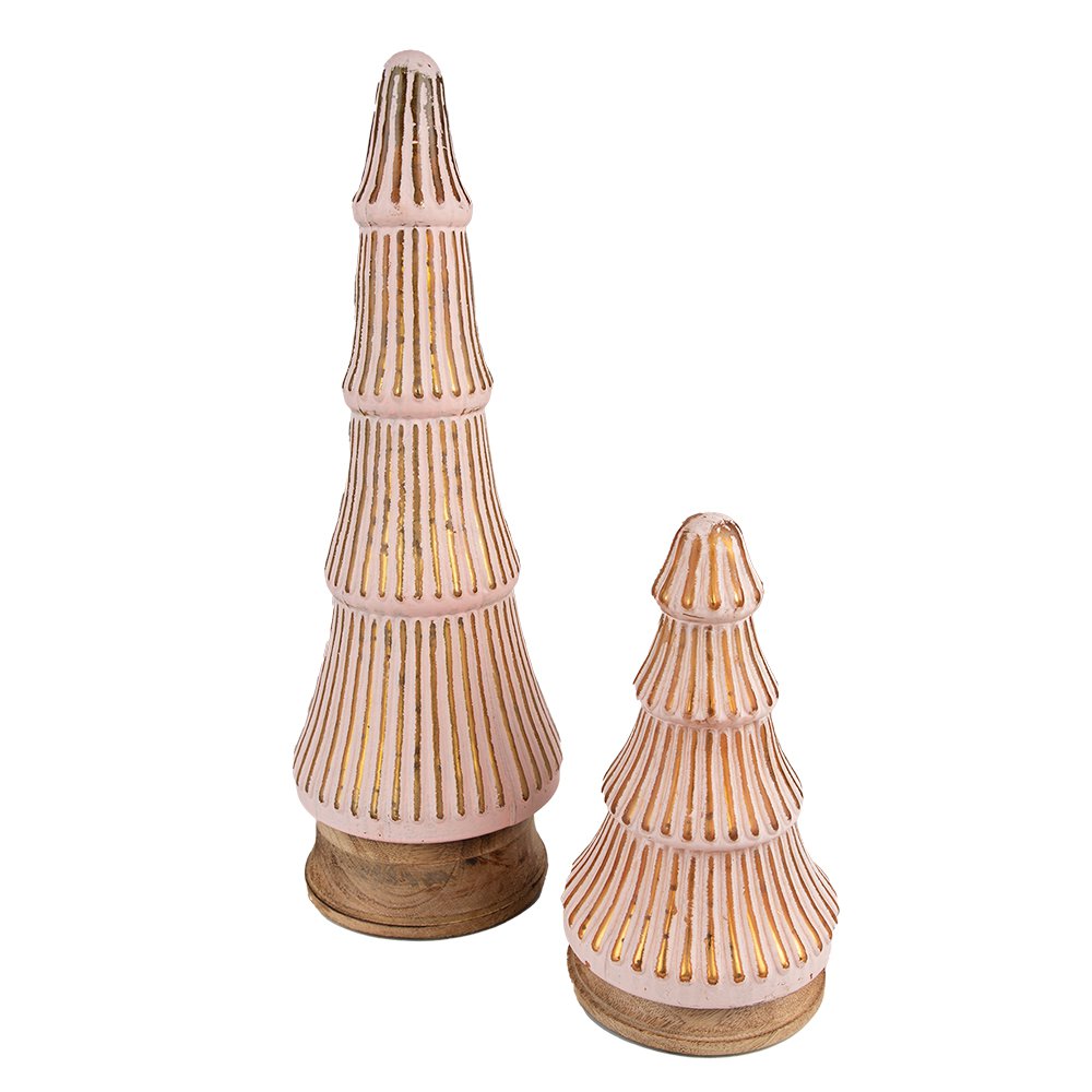 Kerstboom decoratie Ø 13x24 cm glas hout